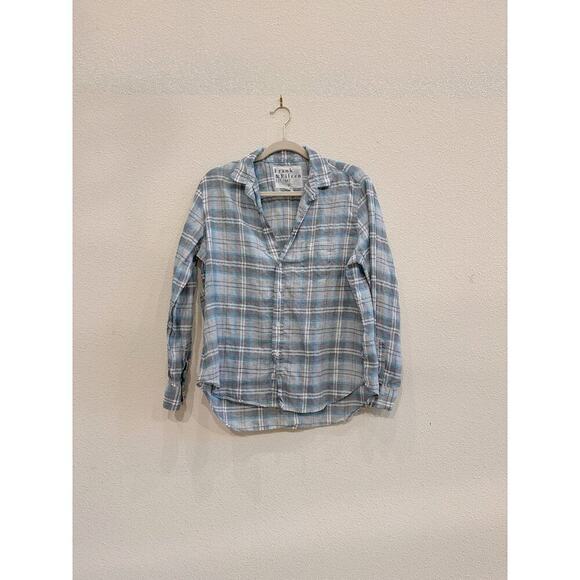 frank and eileen barry shirt - gtpl/plaid linen size small - Picture 2 of 5